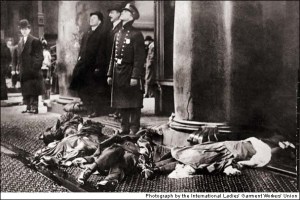 Triangle Shirtwaist Fire Picture of bodies from the Triangle factory fire.
