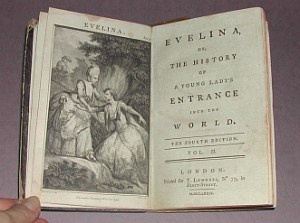 Title page of Evelina